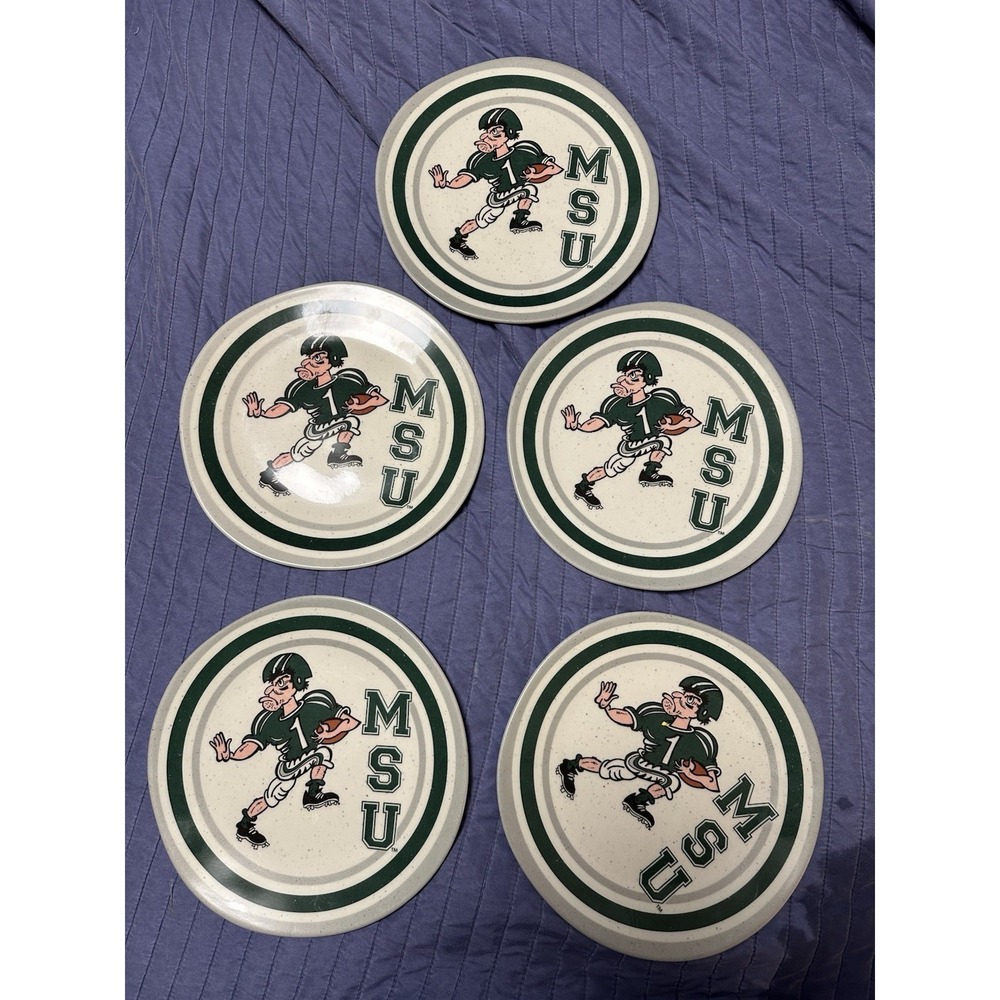 5 Magnolia Lane Michigan State Plates  10.5" Dinnerware‎ Team Rare HTF!